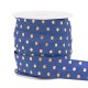 Elastic ribbon 15mm dots Dark blue